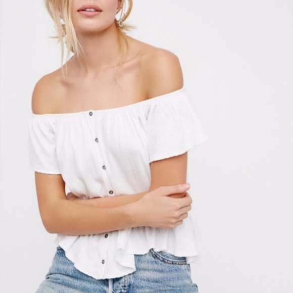Free People Tops - Free People Mint Julep Tee White Size M